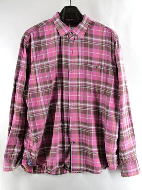 Tommy Bahama Flannel Shirt Mens Size XL Red Plaid Button Up